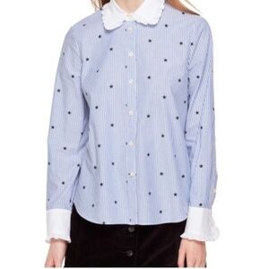 Kate Spade Twinkle Star Stripe Ruffle Button Front